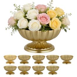 VEVOR - 10 PCS Wedding Flower Vase, 4.7 in Mini Flower Table Centerpieces, Small Floral Bowl Decorative Easy Installation - Gold