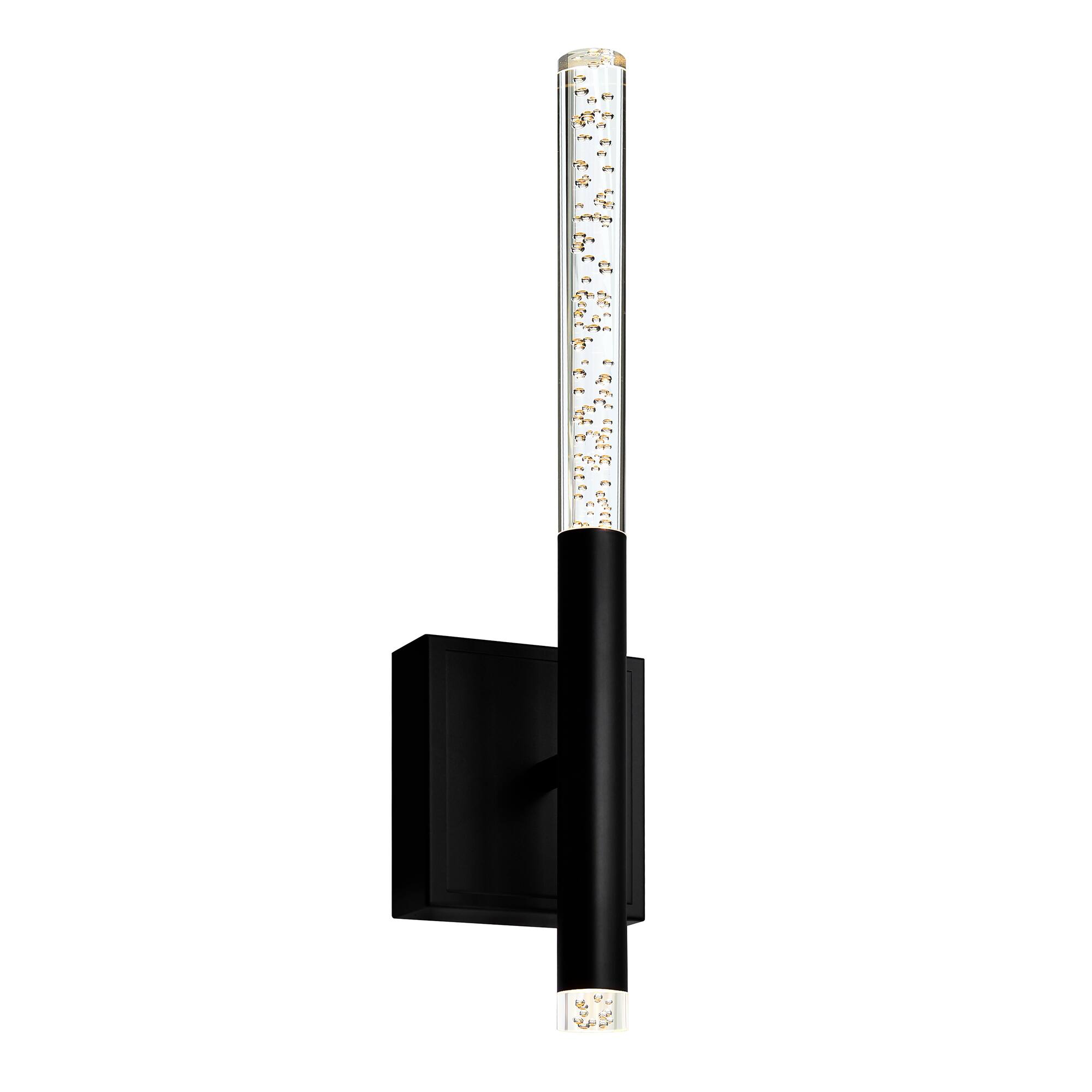 Front. CWI Lighting - Dragonswatch Integrated LED Black Wall Light - Black.