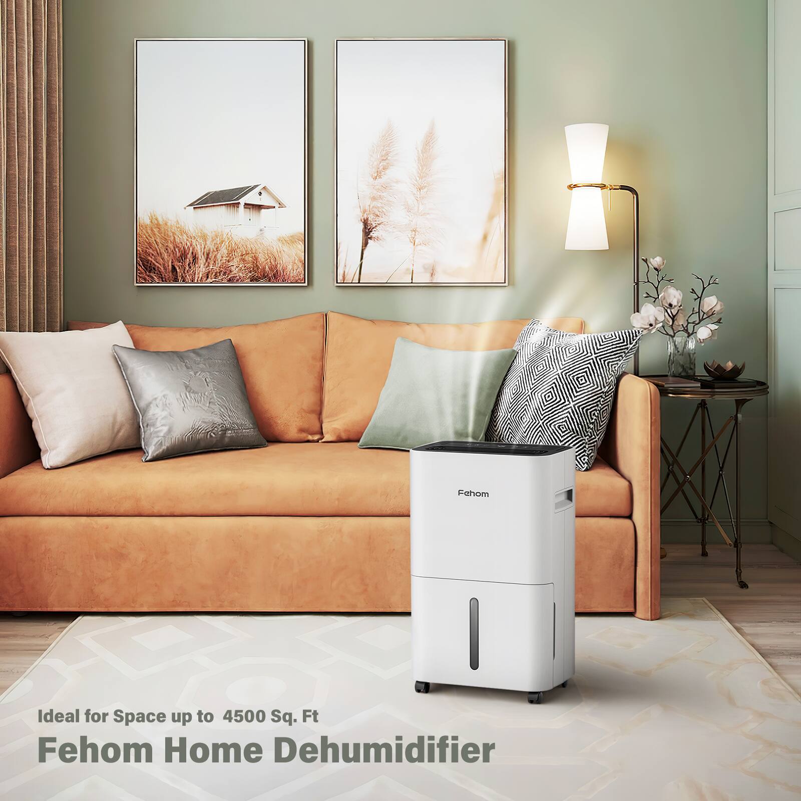 Ideal for Space up to 4500 Sq. Ft  
Fehom Home Dehumidifier