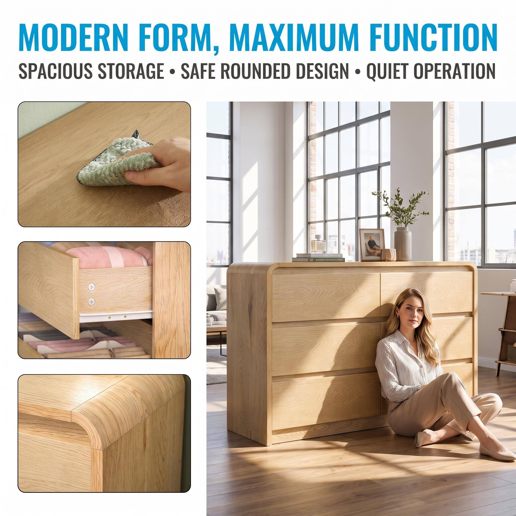 MODERN FORM, MAXIMUM FUNCTION  
SPACIOUS STORAGE • SAFE ROUNDED DESIGN • QUIET OPERATION