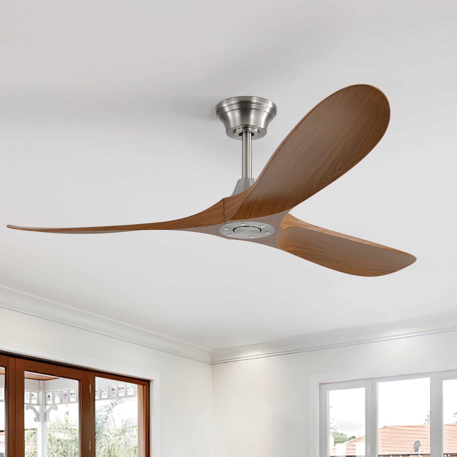 Alt View 2. Sofucor - 60 Inch Smart Ceiling Fan No Light With Remote Control APP Adjustable 6 Speeds Fan 3 ABS Blades - Silver.