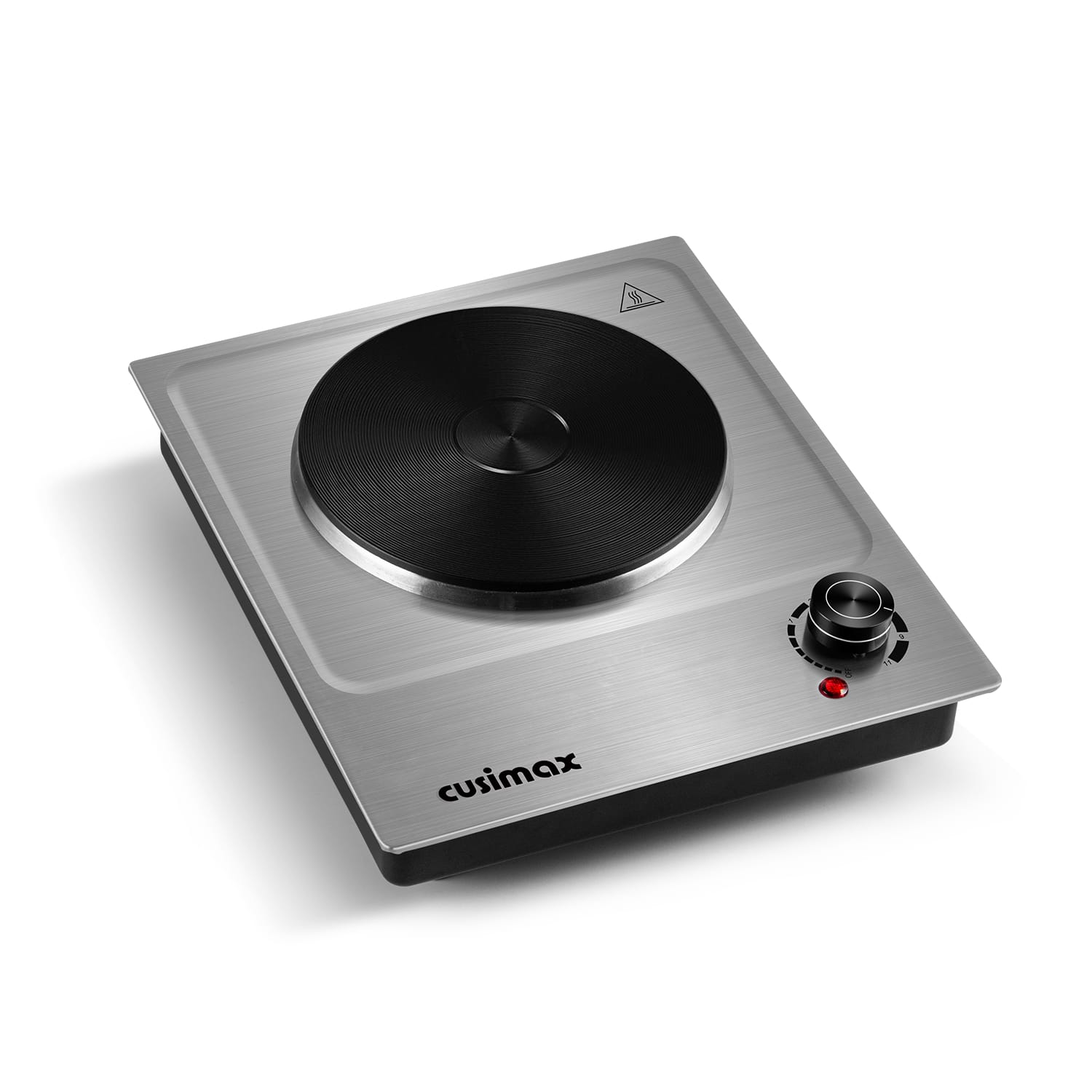 Cusimax - Electric Portable Countertop Burner Easy Clean 1500W Stainlee Steel 11 Power Levels For Solo Apt Dorm Hotpot - Silver