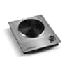 Cusimax - Electric Portable Countertop Burner Easy Clean 1500W Stainlee Steel 11 Power Levels For Solo Apt Dorm Hotpot - Silver
