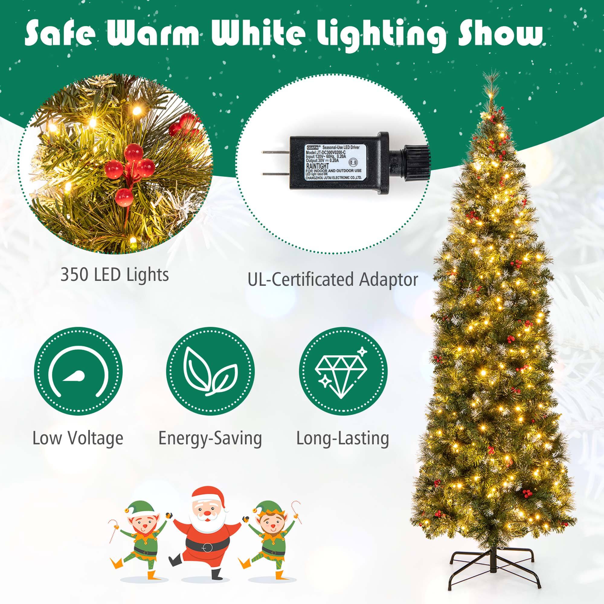 Safe Warm White Lighting Show: 350 LED Lights, UL-Certified Adaptor, Low Voltage, Energy-Saving, Long-Lasting.