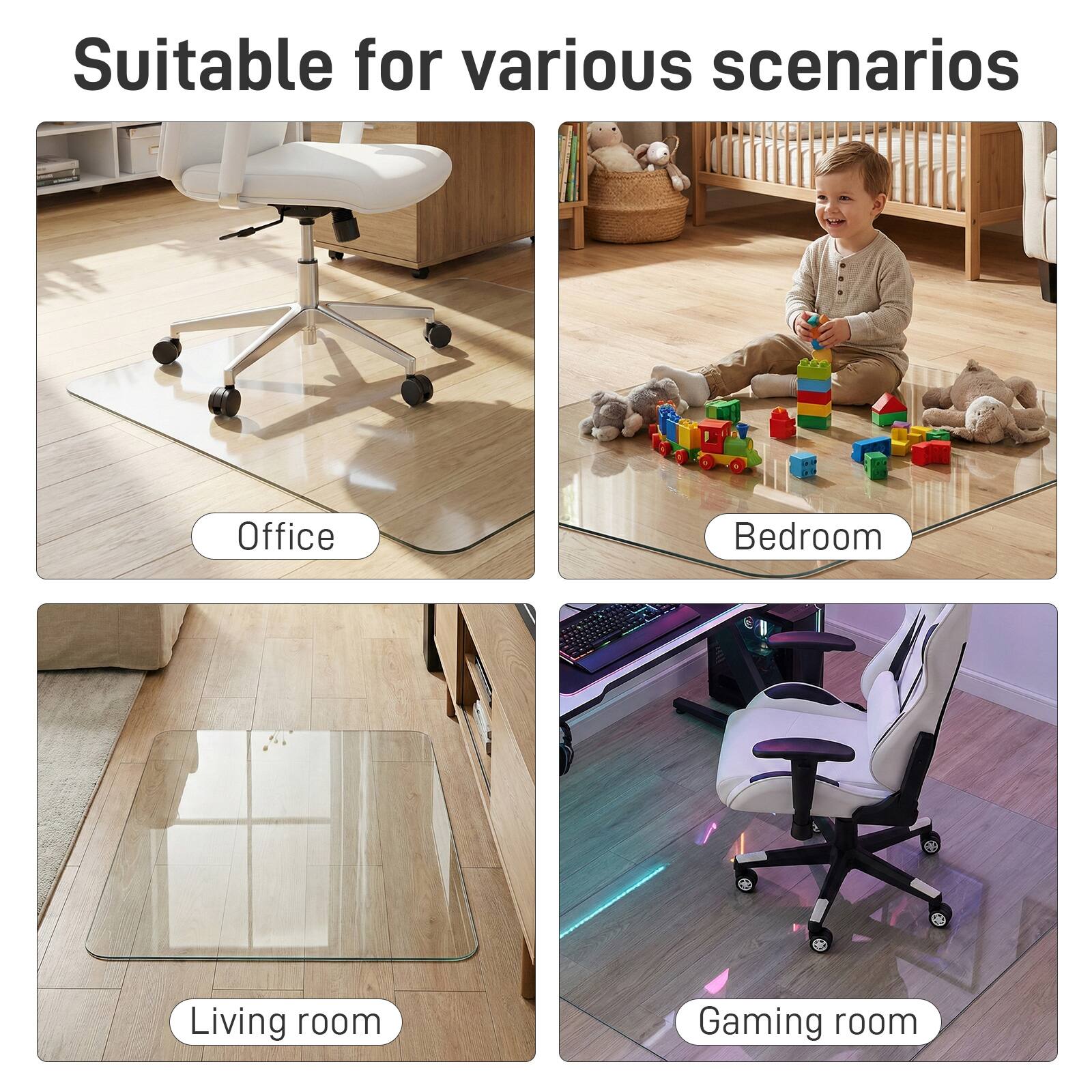 Suitable for various scenarios

- Office
- Bedroom
- Living room
- Gaming room