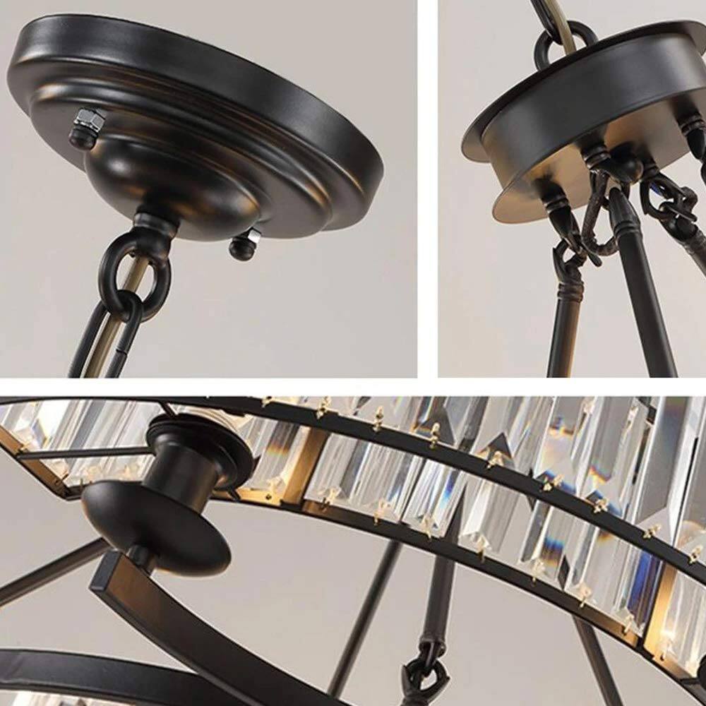 Left. Siljoy - Modern Black Farmhouse Round Chandeliers for Dining Room Living Room Kitchen Island Foyer Entryway - Black.