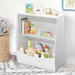 GARVEE - Kids Bookshelf, Toy Storage Organizer, Children's Toy Storage Cubby, for Children's Room, Playroom - White