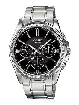 Casio - Enticer Stainless Steel Black Dial Quartz MTP-1375D-1AV Men's Watch - Analog