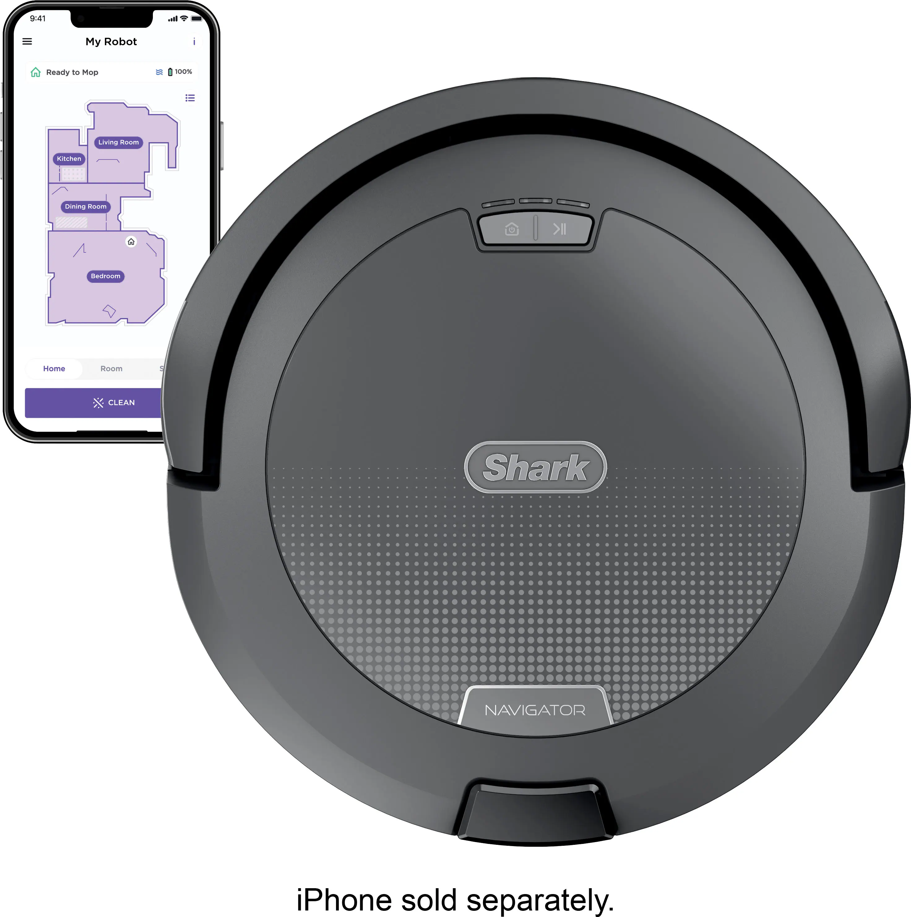 Shark - Navigator Robot Vacuum with SmartPath Navigation and Self-Cleaning Brushroll - Steel Grey