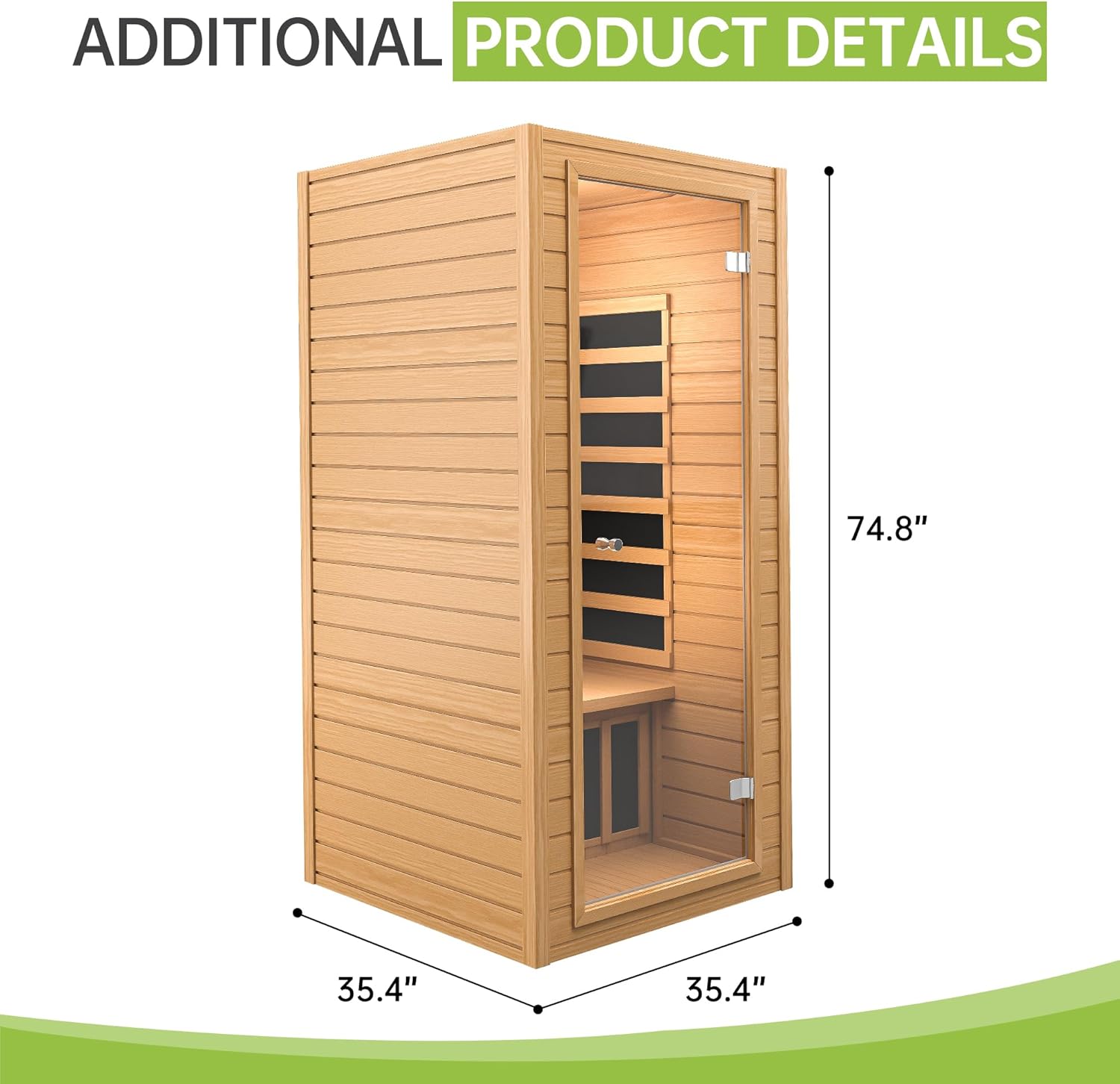 ADDITIONAL PRODUCT DETAILS

74.8"  
35.4"  
35.4"