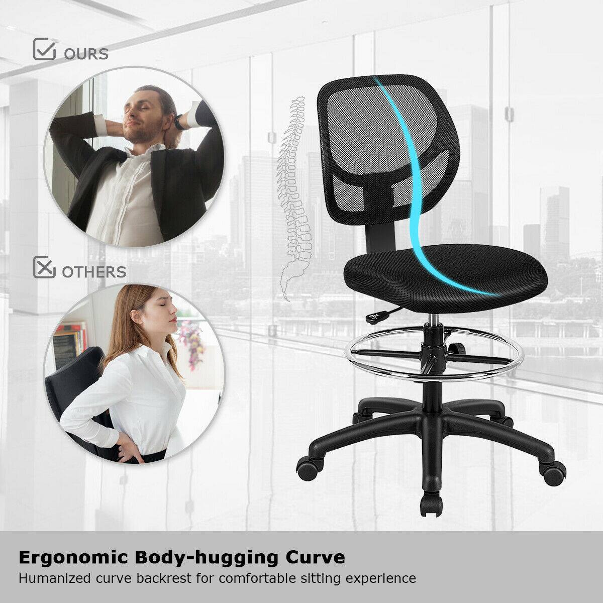 OURS: Ergonomic Body-hugging Curve
OTHERS: Humanized curve backrest for comfortable sitting experience