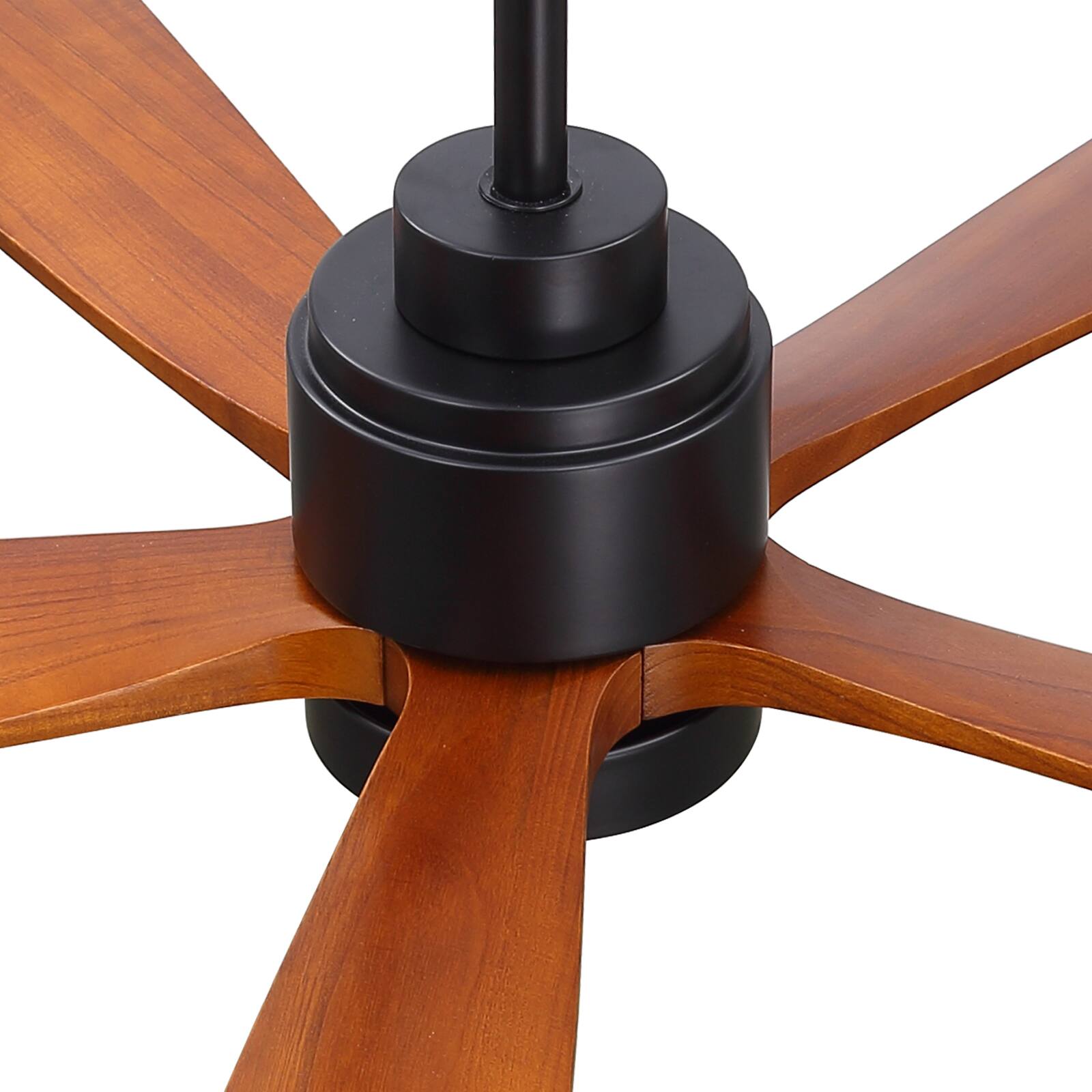 Alt View 3. Sofucor - 52'' Industrial Ceiling Fan with 3CCT Dimmable LED Light & Reversible DC Motor Modern Chandelier Fan for Bedroom Indoor - Black-Walnut Wood.