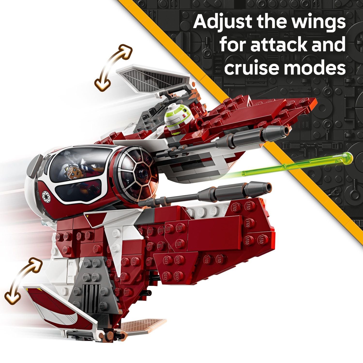Adjust the wings for attack and cruise modes.