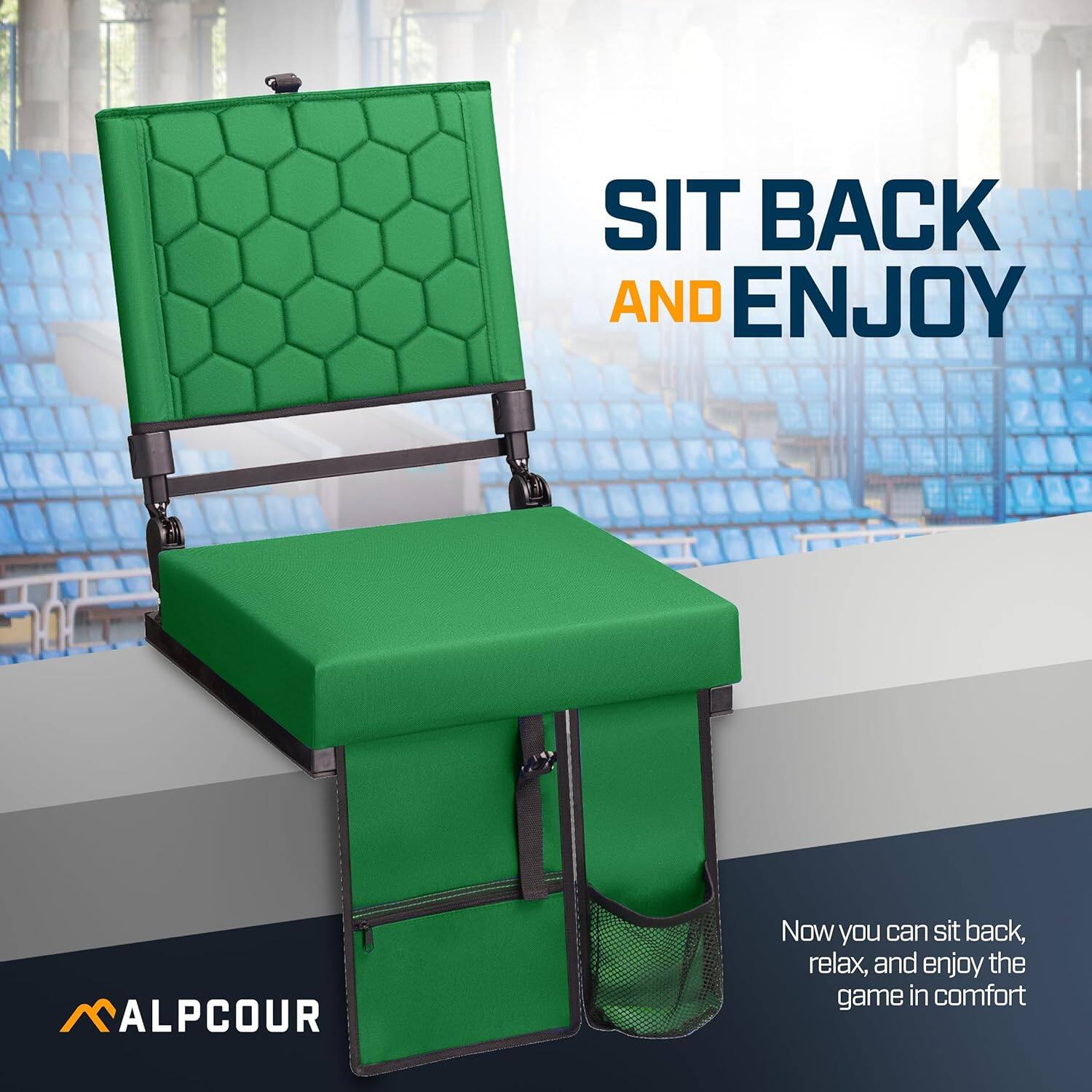 SIT BACK AND ENJOY

Now you can sit back, relax, and enjoy the game in comfort

ALPCOUR