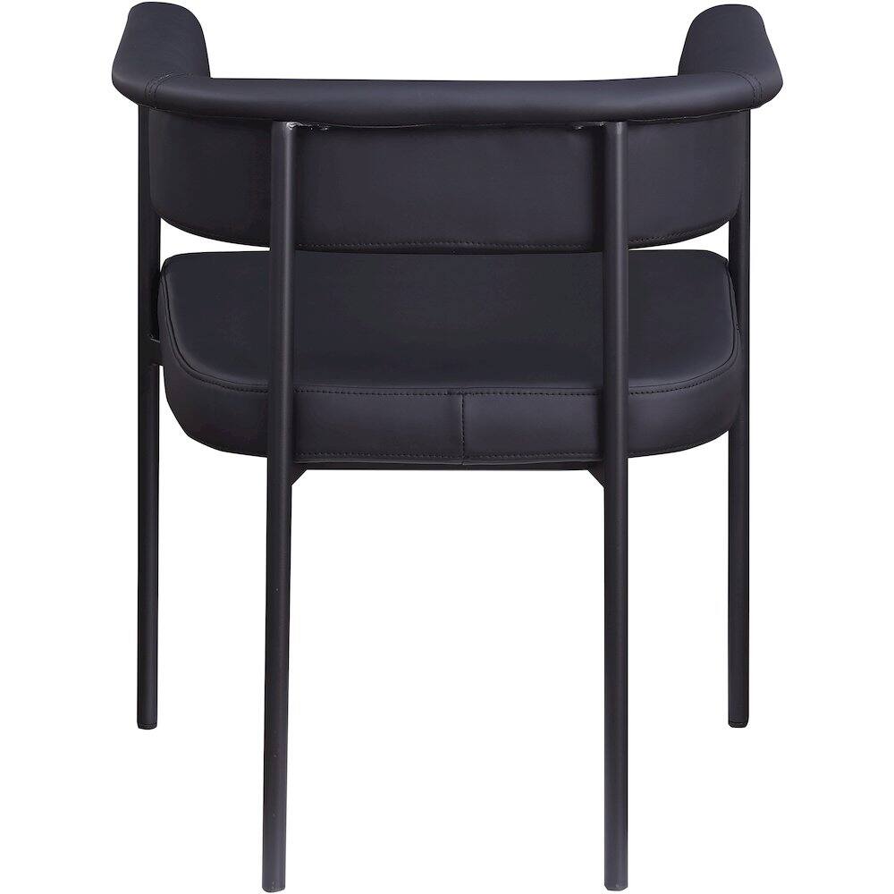 Alt View 3. Meridian Furniture - Malin Black Vegan Leather Dining Chair, Set of 2 - Black.