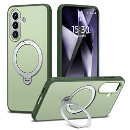 Dteck - Magnetic Case for Samsung Galaxy A37 5G with 360° Rotating Ring Stand, Military-Grade Shockproof Protective Cover - Green