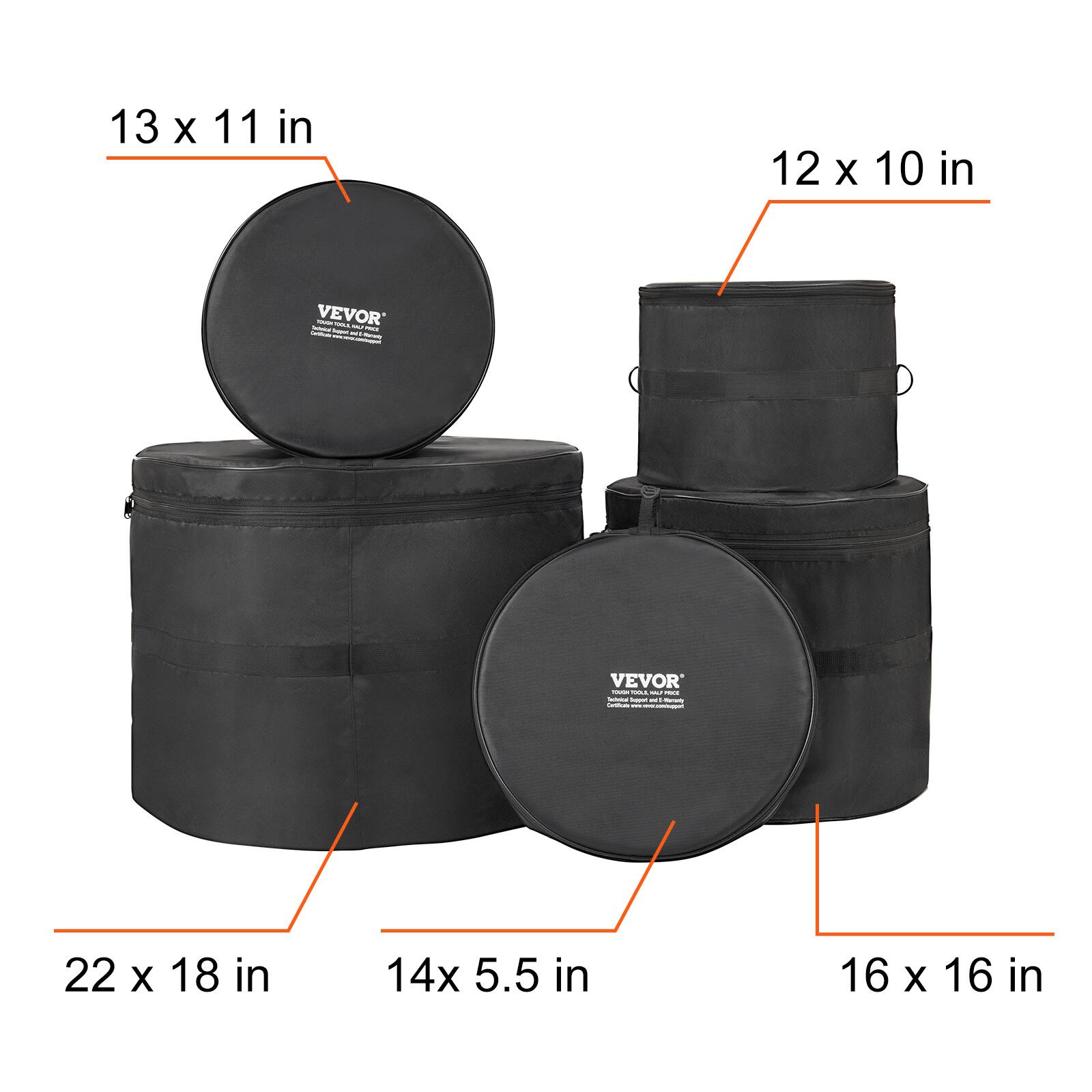 13 x 11 in  
12 x 10 in  
22 x 18 in  
14 x 5.5 in  
16 x 16 in