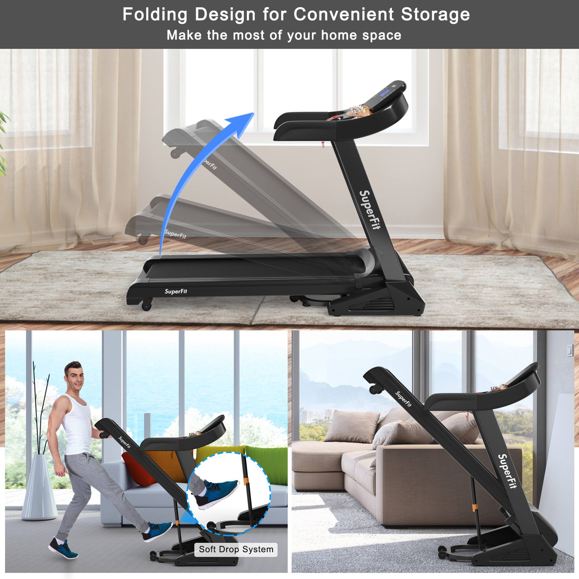 Folding Design for Convenient Storage  
Make the most of your home space  

SuperFit  

Soft Drop System