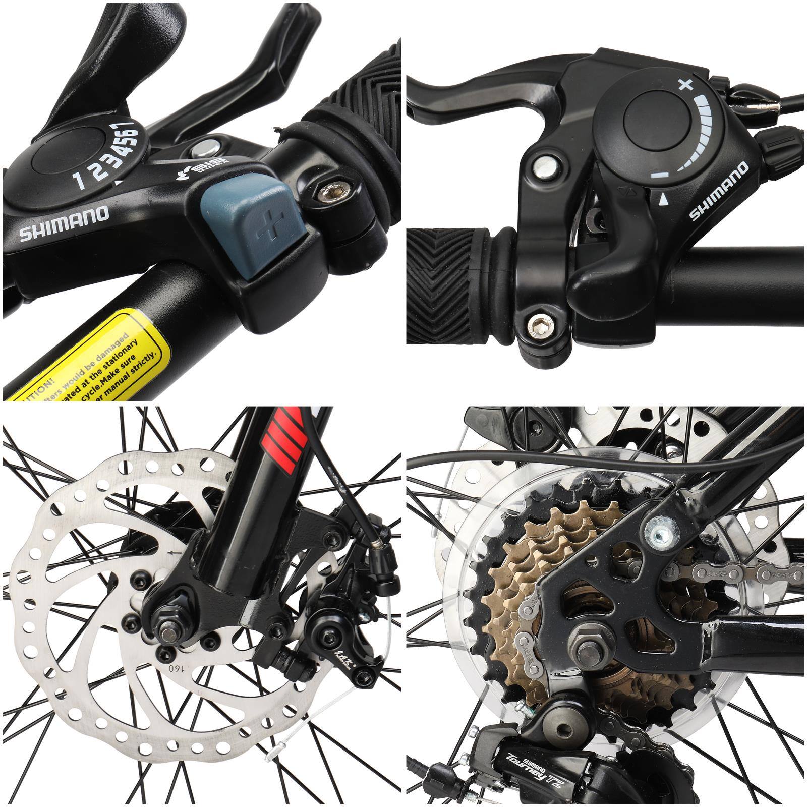 Angle. Winado - Folding Mountain Bike Full Suspension 26" 21 Speeds Bicycle for Adult Men Women - Black.