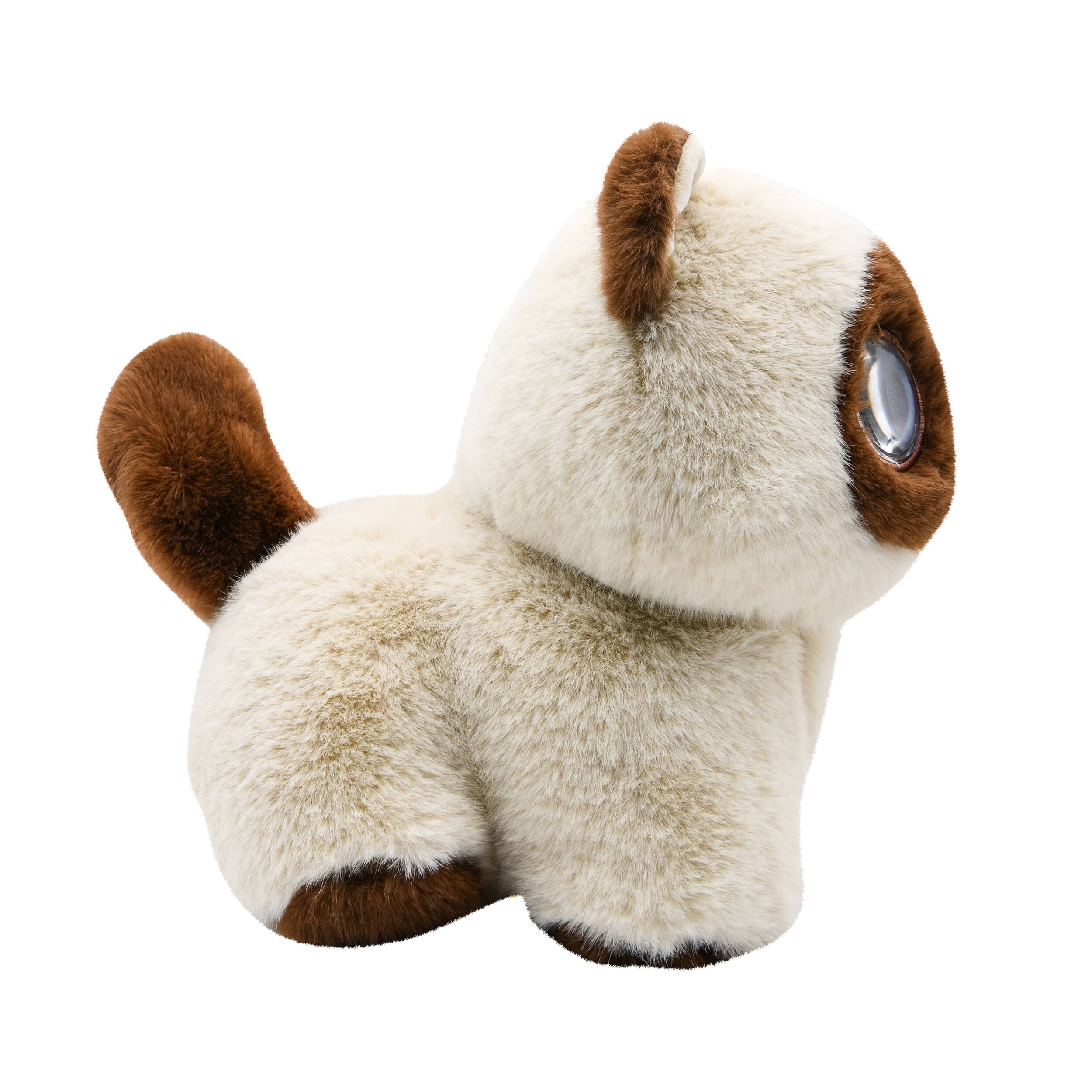 Alt View 1. Contixo - AI Pixie-Paw Smart Interactive Plush Cat – AI Companion Stuffed Toy with Voice, Expressive Eyes & Touch-Activated Play - Brown.