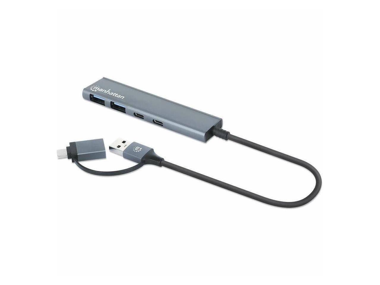 Alt View 7. Manhattan - Manhattan 4-Port USB 3.0 Hub - Type-C/Type-A, 640 MB/s, Portable for PC/Mac.