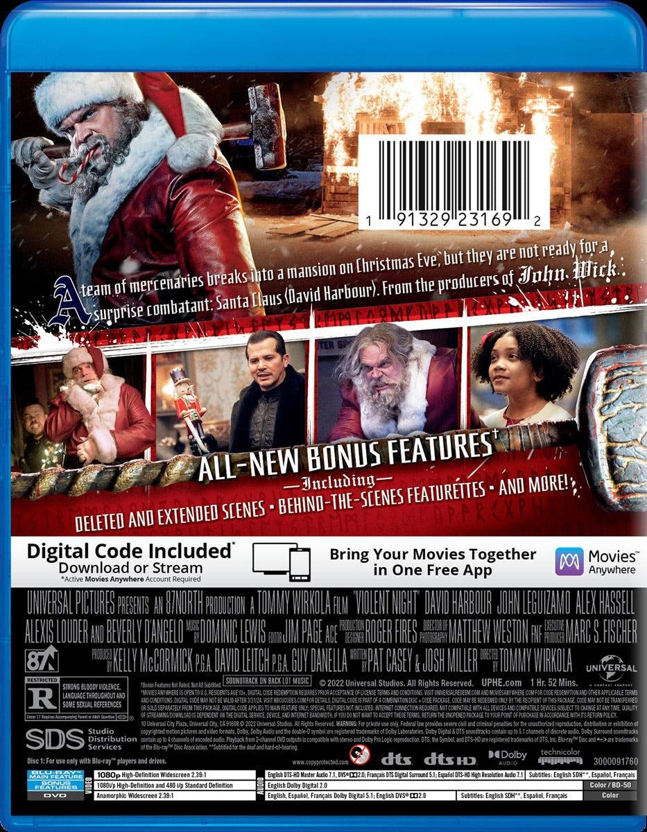 Back. Violent Night (Blu-ray + DVD + Digital Copy) [Blu-ray].