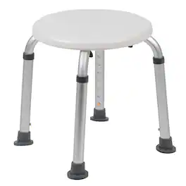 Emma + Oliver - Tool-Free 300 Lb. Capacity, Adjustable Bath & Shower Stool - White