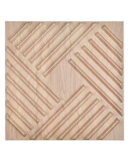 VEVOR - 3D Wall Panels, 12-Pack 19.7 x 19.7 in PVC Modern Art Minimalist Salt Tiles - Light Wood