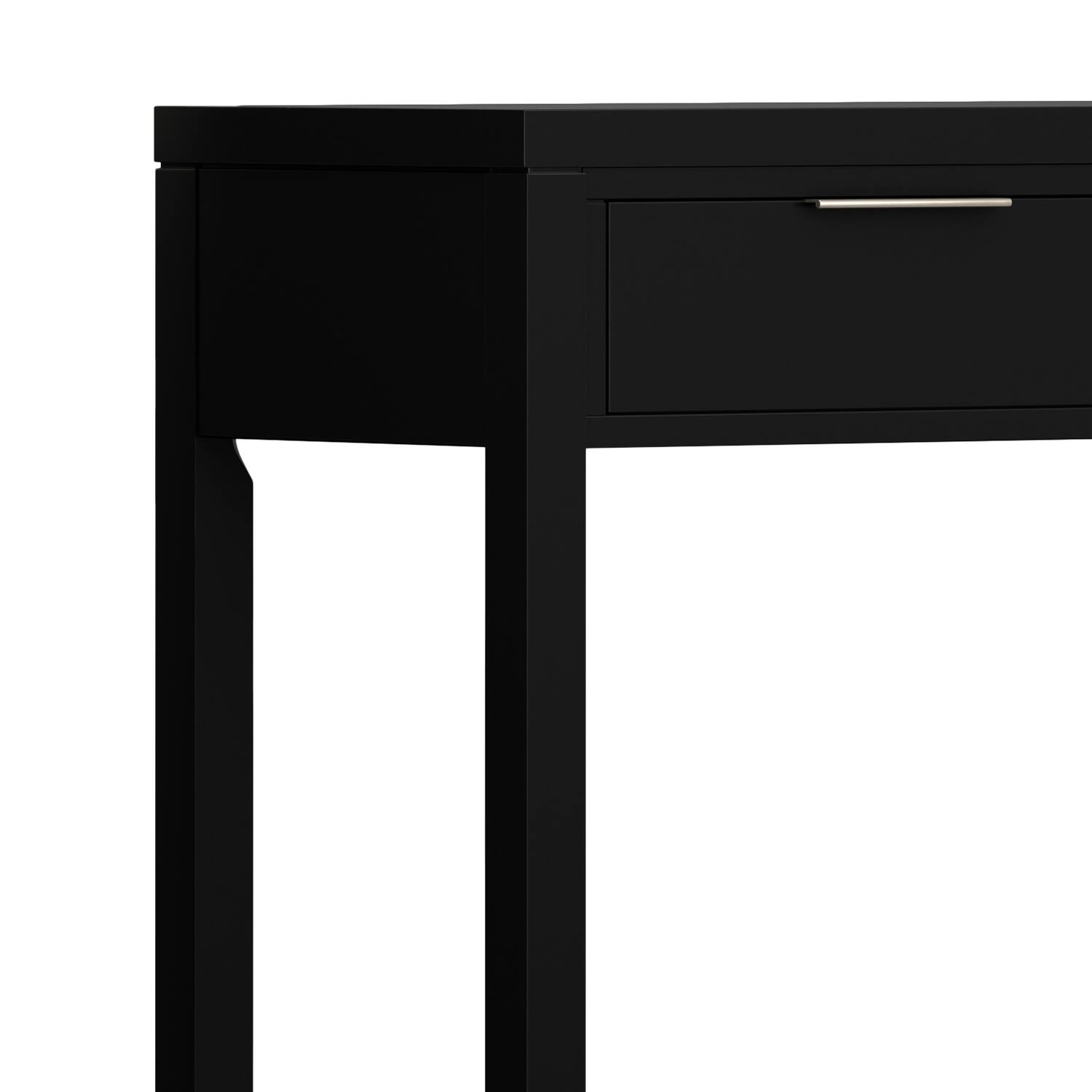 Alt View 4. Simpli Home - Hollander 60 inch Wide Solid Wood Contemporary Console Table in Black - Black.