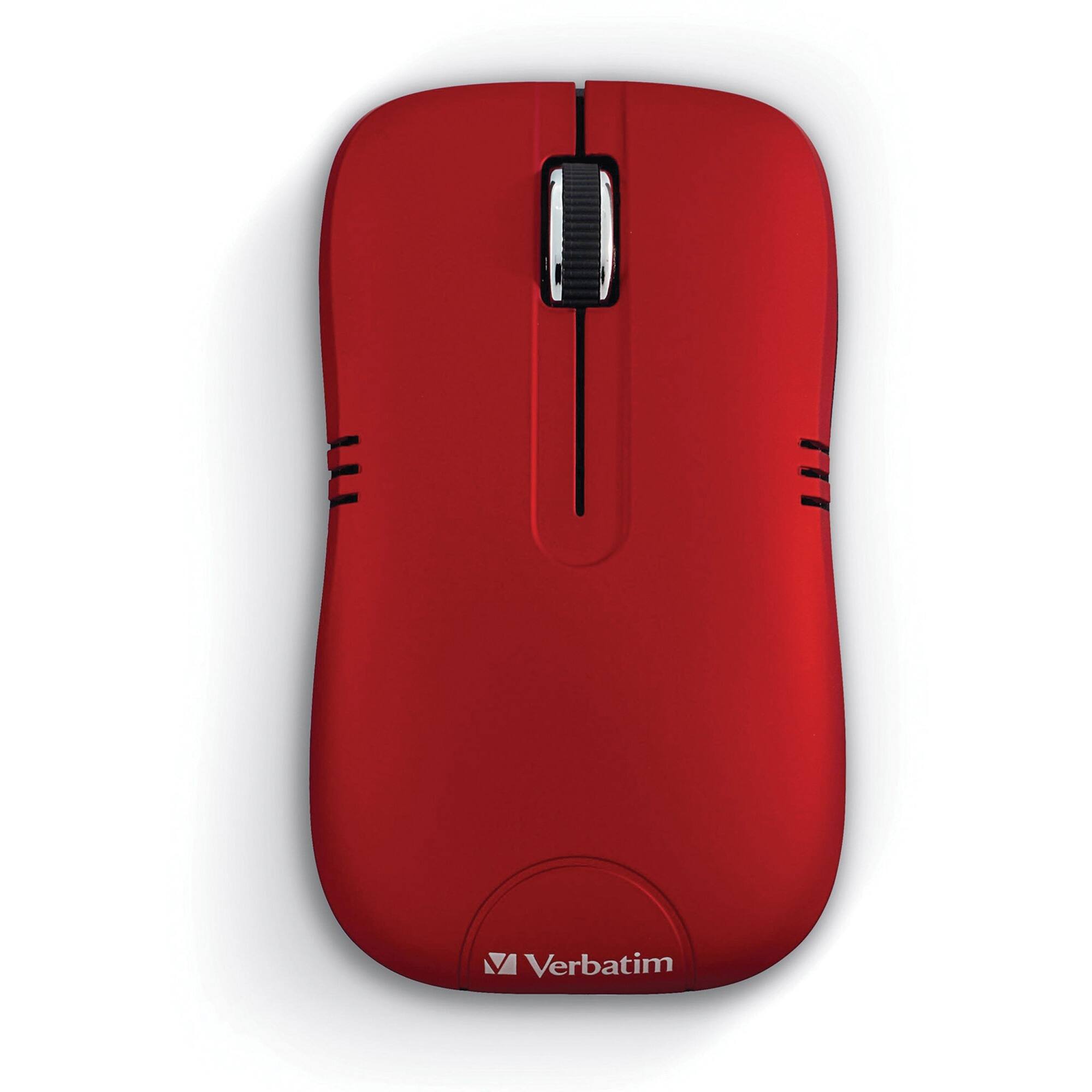 Alt View 3. Verbatim - Verbatim Wireless Notebook Optical Mouse, Commuter Series - Matte Red - Optical - Wireless - Radio Frequency - Matte Red - Matte Red.