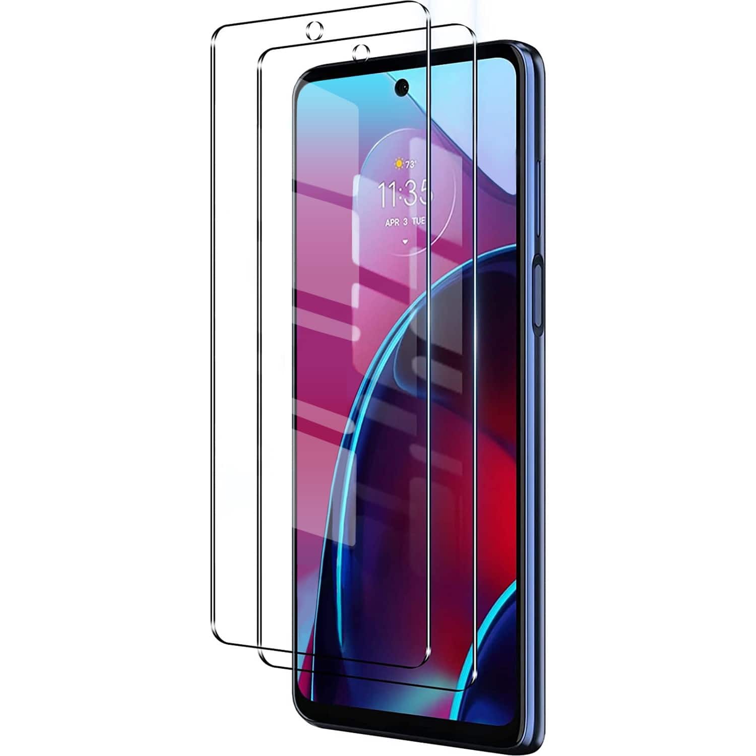 Left. SaharaCase - ZeroDamage Ultra Strong+ Tempered Glass Screen Protector for Motorola Moto G Stylus 2022 (2-Pack) - Clear.