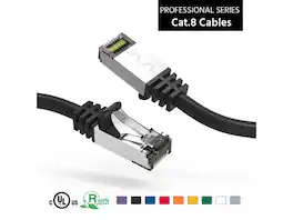 Nippon Labs - 60CAT8-1-26BK Cat8 Ethernet Cable 1ft - Black, 2GHz, 40G, S/FTP Shielded, 40Gbps 2000MHz, Outdoor/In-Wall