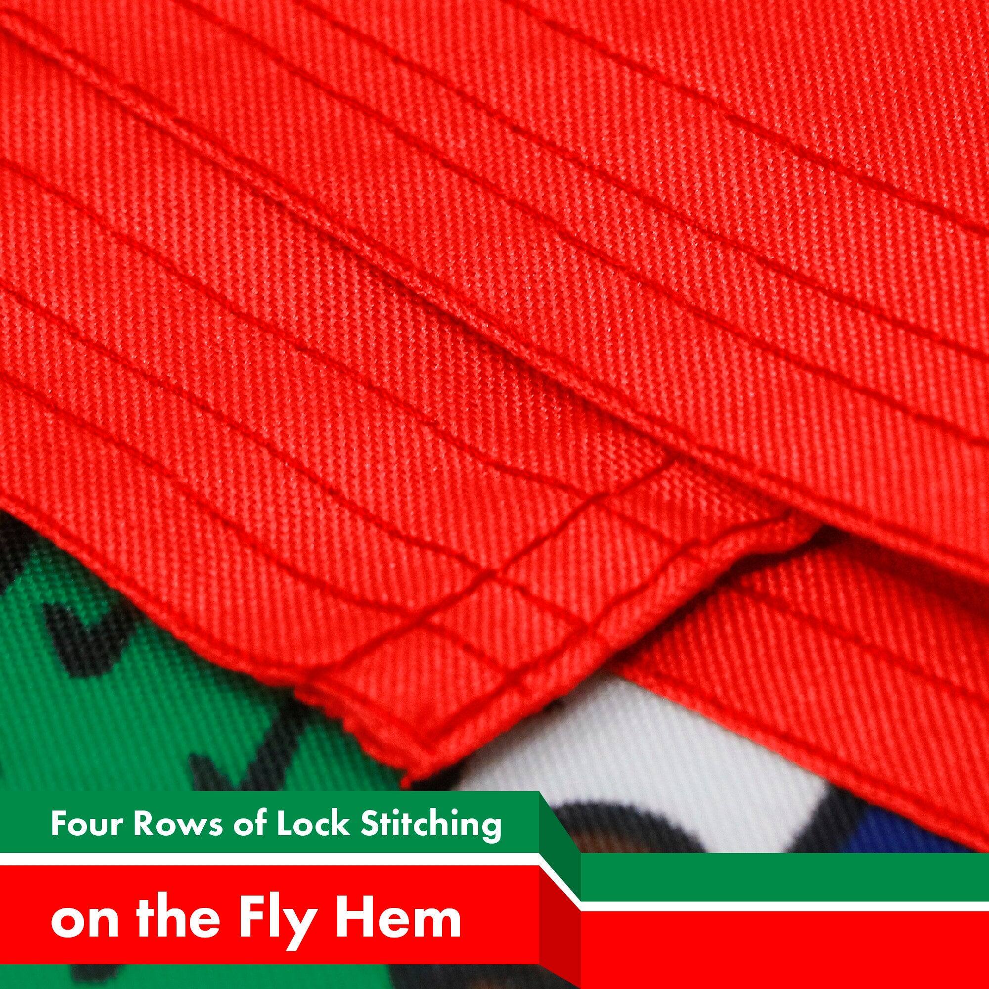 Four Rows of Lock Stitching on the Fly Hem