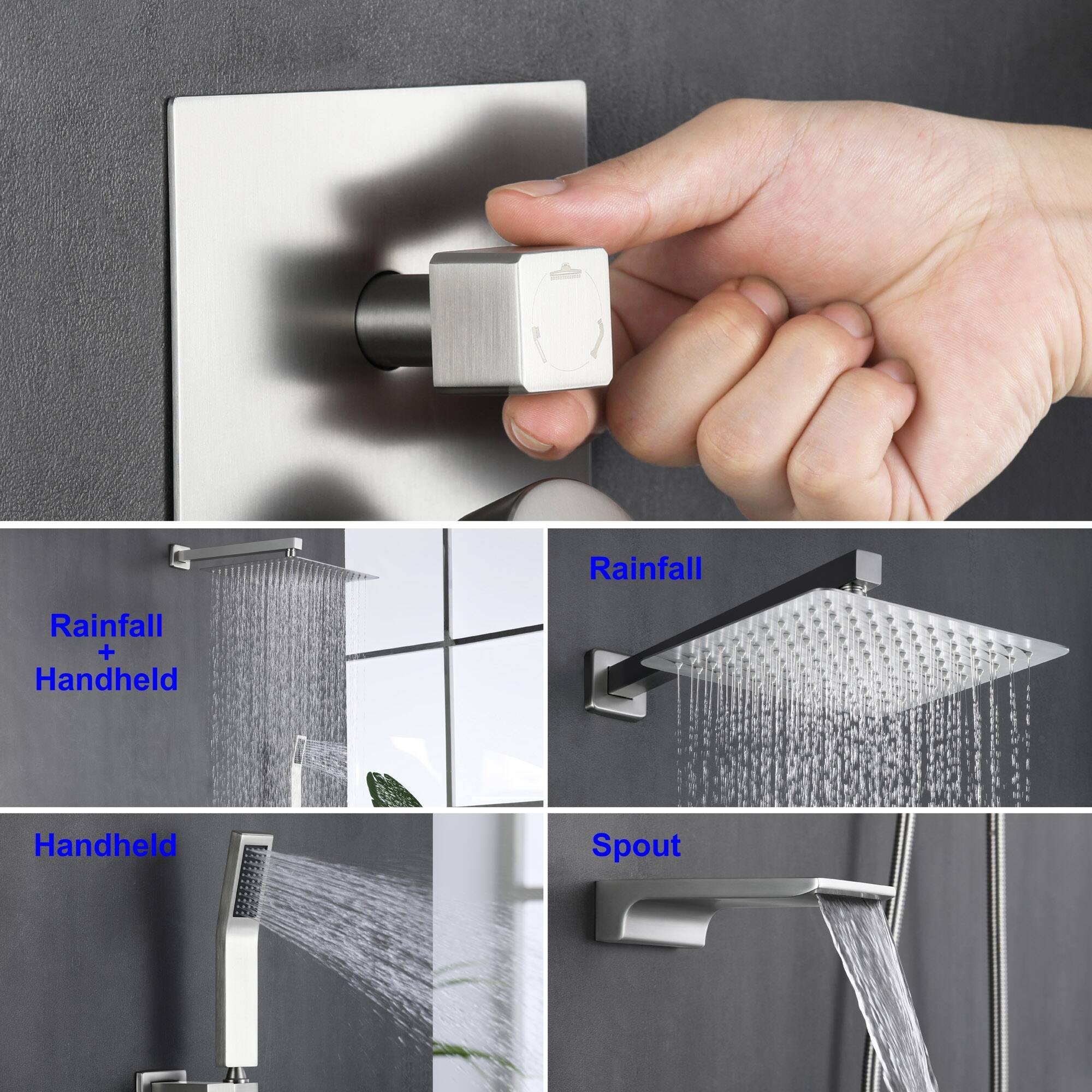 Rainfall + Handheld  
Handheld  
Rainfall  
Spout