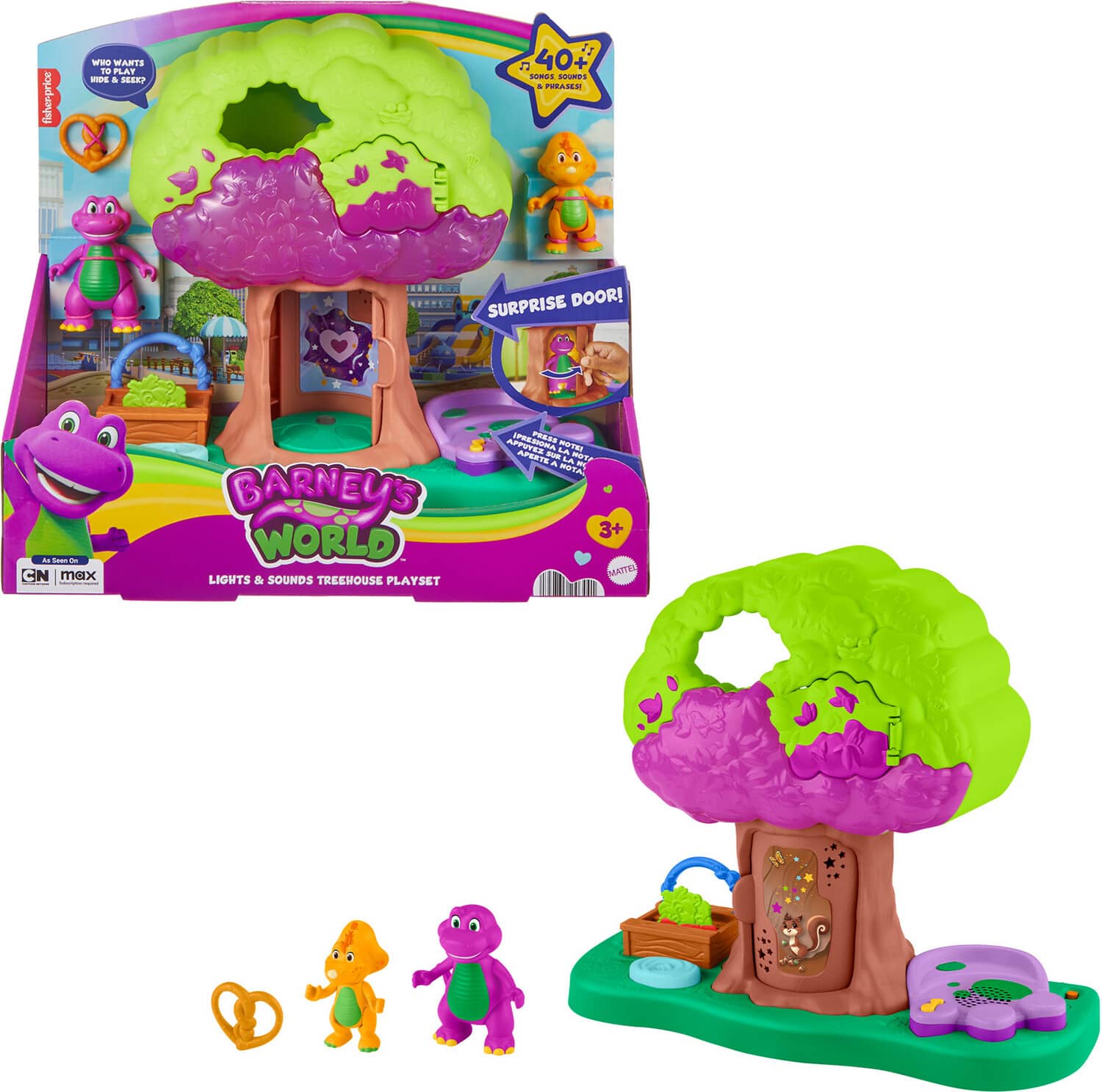 Fisher Price - Barney's World: Lights & Sounds Treehouse Playset - COLLECTABLES - Multicolor