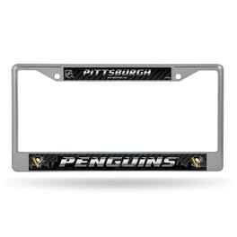 Rico Industries - Pittsburgh Penguins - 12" x 6" Standard Size - Chrome Metal License Plate Frame - Multi