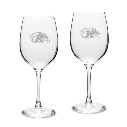 Front. Jardine - Kent State Golden Flashes 2-Piece 16oz. Traditional White Wine Glass Set - Multicolor.