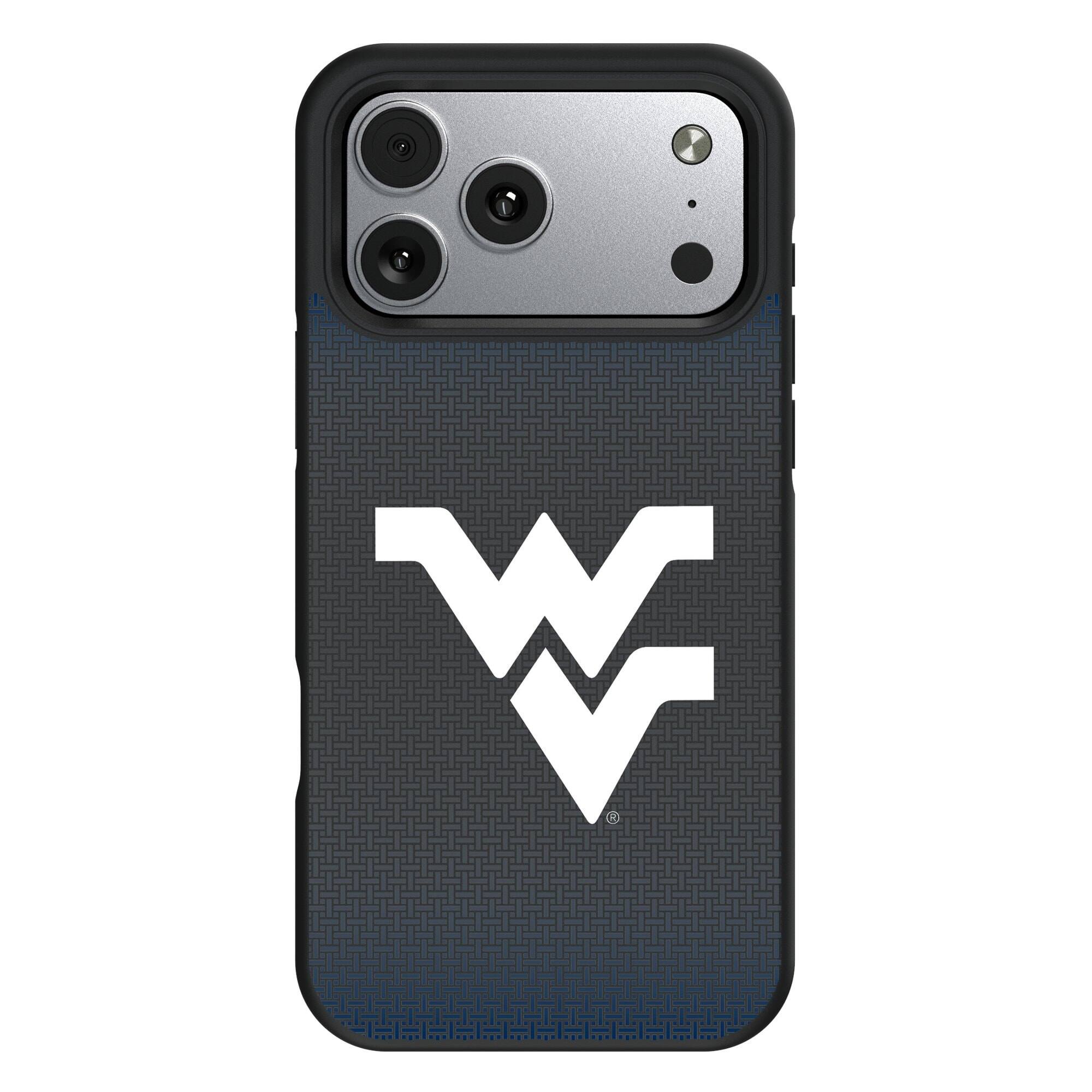 Front. Keyscaper - West Virginia Mountaineers Bump Case with 8.2ft Drop Protection - 16 Plus - Black.