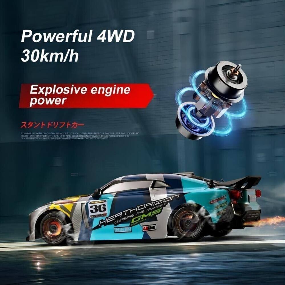 Powerful 4WD  
30km/h  

Explosive engine power