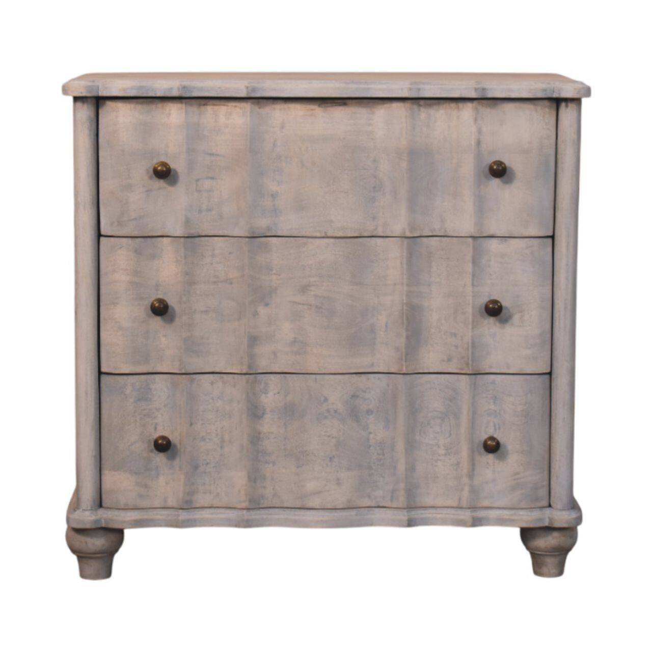 Front. Artisan Furniture - Artisan Furniture Solid Wood Curved Leg Chest, 3 Drawer - Brown.