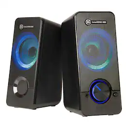 GOgroove - SonaVERSE UB3 12W Peak LED Gaming Computer Speaker, Pair - Blackout