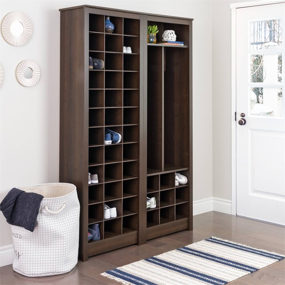 Back. Prepac - Space-Saving Shoe Storage Cabinet, Espresso - Espresso.