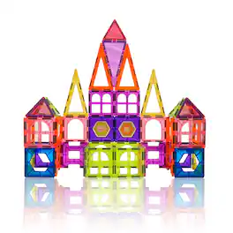 Contixo - ST4 Kids Magnetic Tiles Set, 112-Piece 3D STEM Building Blocks Toy