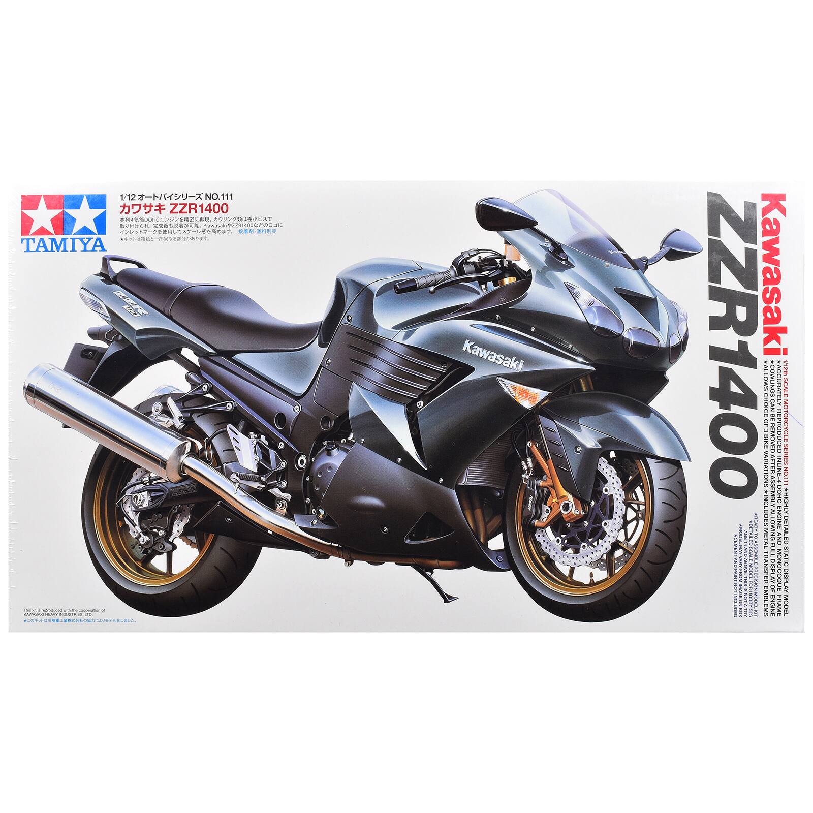 Model Kit Kawasaki ZZR 1400 Motorcycle 1/12 Scale Model by Tamiya