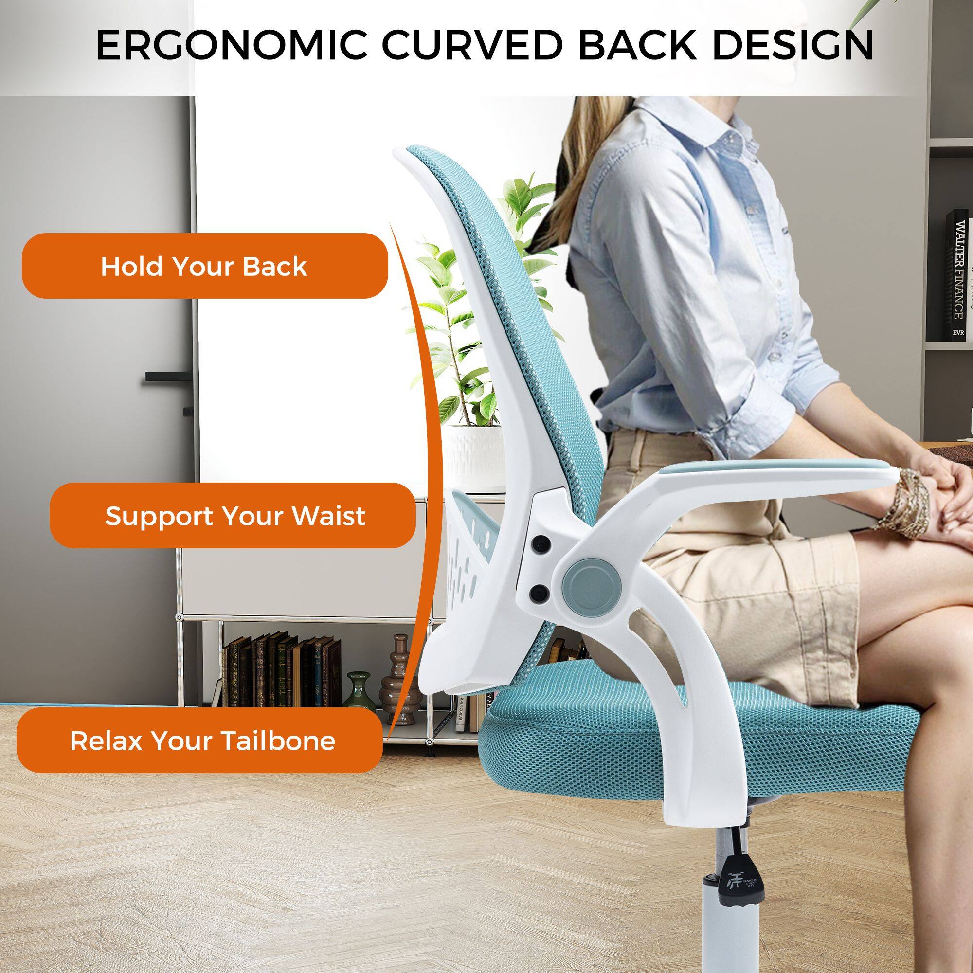 ERGONOMIC CURVED BACK DESIGN

- Hold Your Back
- Support Your Waist
- Relax Your Tailbone