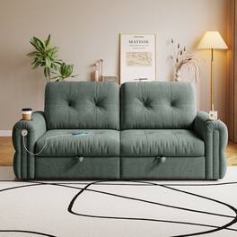 Anysun - 77" Convertible Sofa Bed – 2-in-1 Multifunctional Chenille Sofa, Easy Pull-Out Guest Bed for Living Room, Apartment - Green