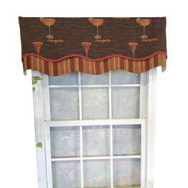 RLF Home - Martini Glory 3" Rod Pocket Lining Luxurious and Elegant Window Treatment Valance 50" x 16" - Oakwood