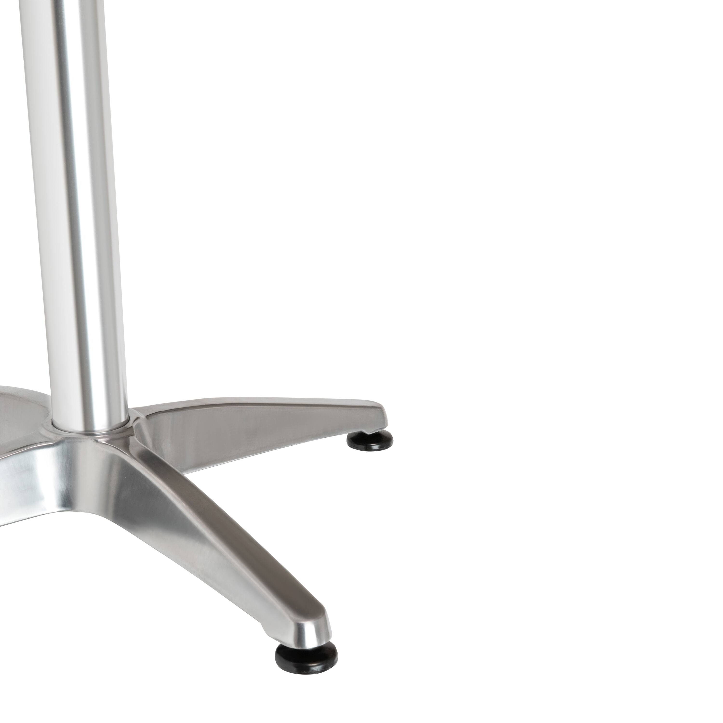 Alt View 8. Emma + Oliver - Indoor/Outdoor 23.5"H Aluminum Round Bar Height Table with Cross Base - Aluminum.