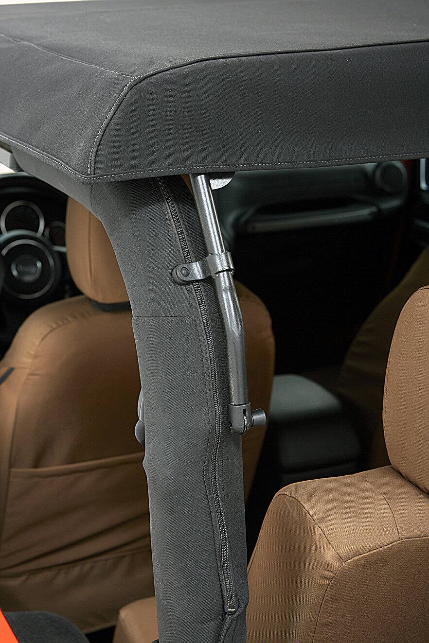 Alt View 7. Bestop - Trektop Glide - Jeep '07-18 Wrangler JK 2-Door (Black Diamond) - Black.