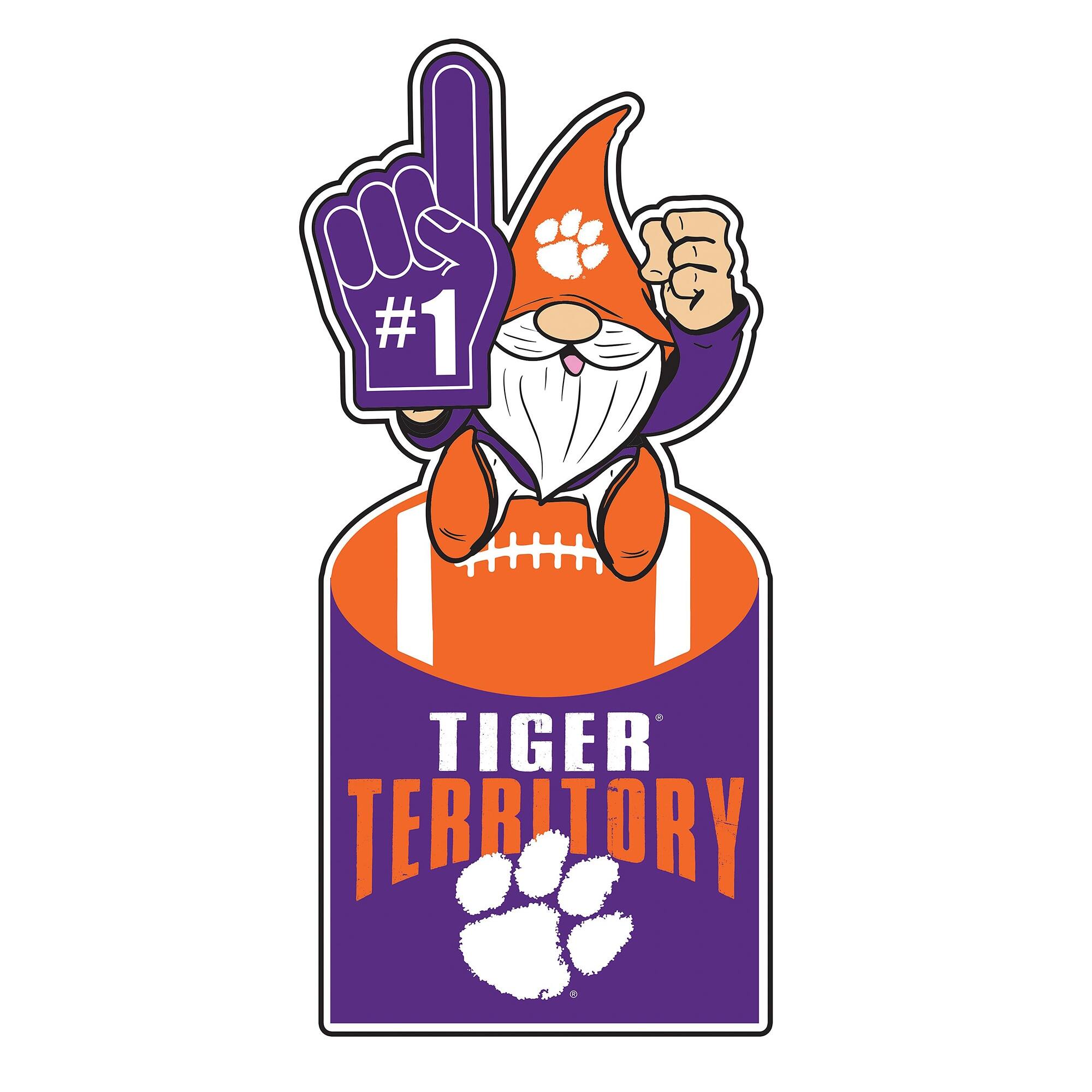 Clemson Tigers 30" Metal Gnome 3-in-1 Outdoor Yard Sign